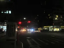 West 57th Street, New York City and the lights of New Jersey across the Hudson River