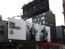 Will Smith Genius is Born Crazy Moncler billboard on Houston and Lafayette in New York