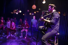 Neil Diamond (Will Swenson) auditioning at the Bitter End singing Solitary Man