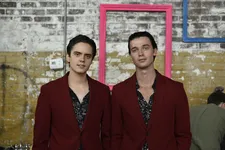 Miles Robbins and Patrick Schwarzenegger on the set of Daniel Isn't Real