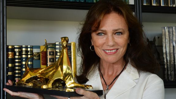 Jacqueline Bisset with her Locarno award.