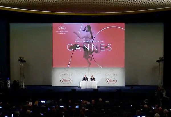 Festival director Thierry Frémaux and president Pierre Lescure at the announcement this morning