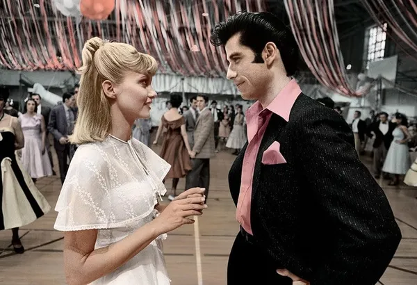 Olivia Newton-John and John Travolta as Sandy and Danny in Grease