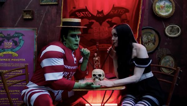Jeff Daniel Phillips as Herman and Sheri Moon Zombie as Lily in The Munsters