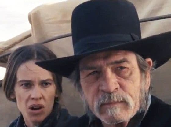 Hilary Swank and Tommy Lee Jones in The Homesman