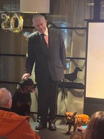 Holly Johnson with Pillion star Maggie and companion Punky