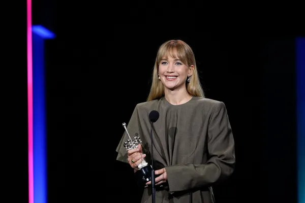 Jennifer Lawrence with her Donostia Award