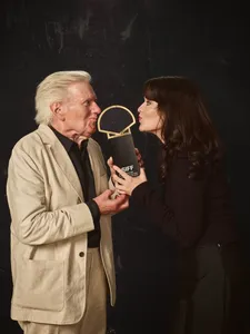 Paul Jesson and Alice Bailey Johnson with Tender Loving Care's Golden Shell, as Kate O'Flynn and Mike Leigh weren't in the city