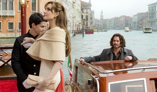 Angelina Jolie and Johnny Depp in The Tourist