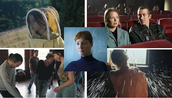 Lux nominees, from top left, 20,000 Species Of Bees, Fallen Leaves, Smoke Sauna Sisterhood, On The Adamant and, centre, The Teacher's Lounge