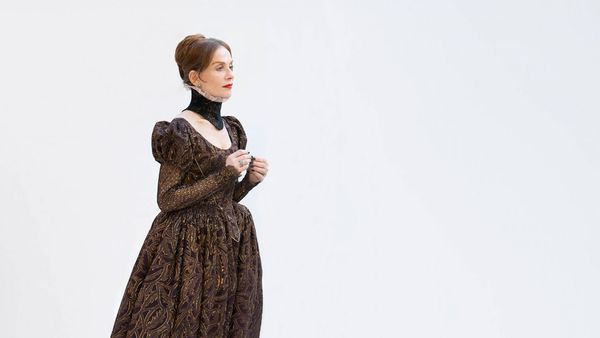 Isabelle Huppert as Marie Stuart in Robert Wilson's production of Mary Said What She Said to be presented at the Edinburgh Fringe Festival in August