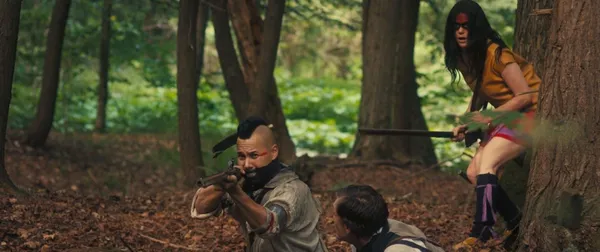 Justin Rain, Eamon Farren and Kaniehtiio Horn in Mohawk