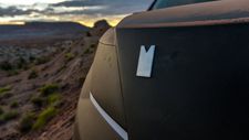 A car's eye view of the desert