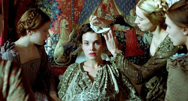 In the royal bedchamber.