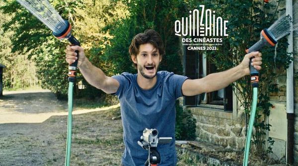 Pierre Niney fooling around on the first day of filming for Michel Gondry’s The Book of Solutions