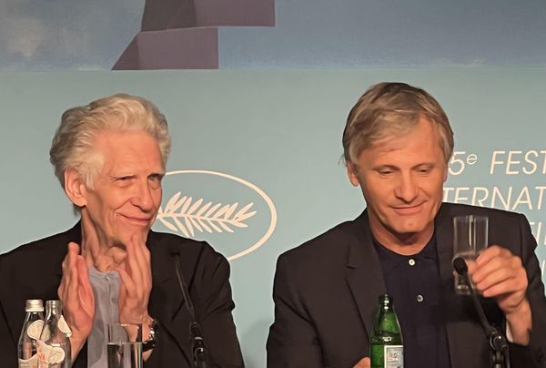 'Master and slave'  - the jokey description by David Cronenberg of his relationship with Viggo Mortensen revealed at the Cannes media gathering for Crimes Of The Future