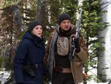 A scene from Wind River which won the audience award at the Karlovy Vary International Film Festival with main actor Jeremy Renner (right) receiving the President’s Award at the Closing Ceremony
